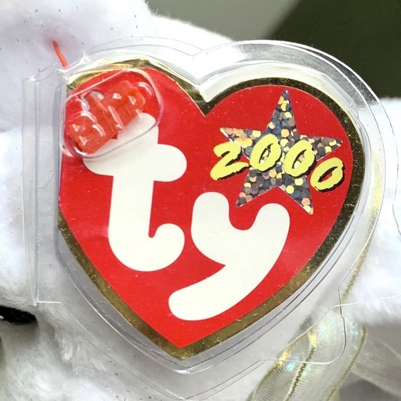 2000 4269 Halo II Retired Angel Teddy Bear Metallic Gold Ty Beanie Baby MWMT - Picture 4 of 6